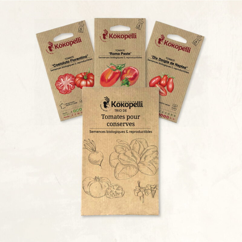 Fertile Assortments - Tomatoes for preserves - 3 organic seed packets for sowing