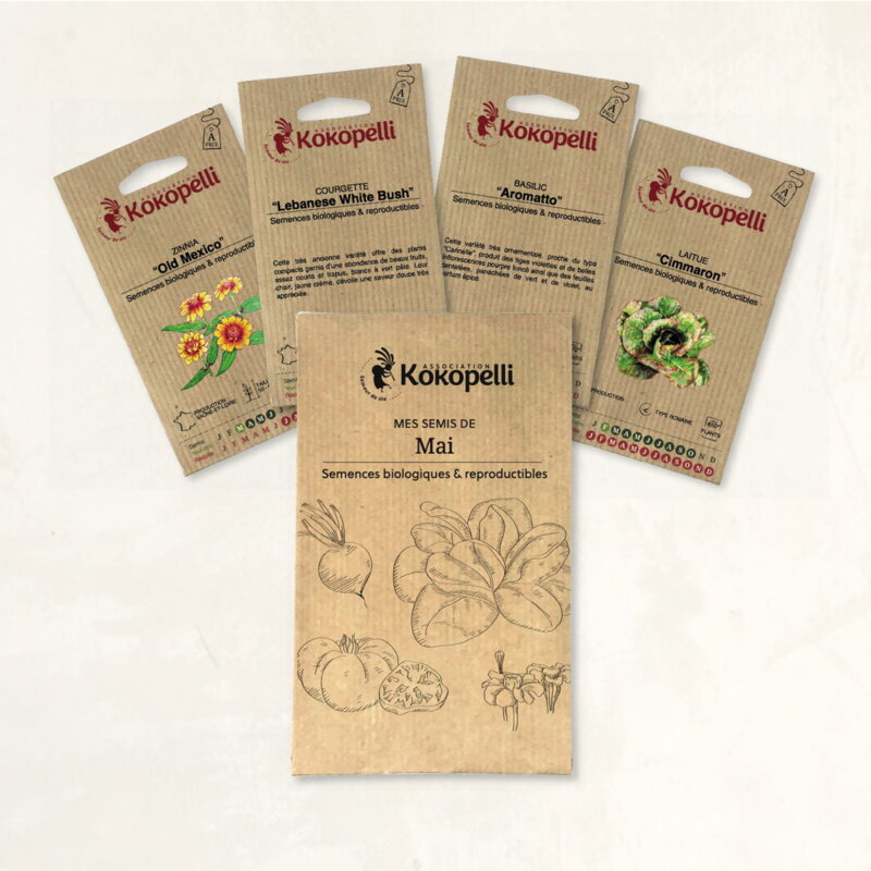 Fertile Assortments - Mes semis de mai - 4 packets of organic seeds to sow