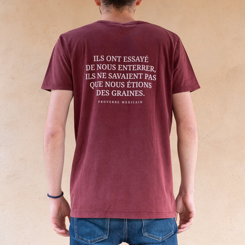 Adult T-Shirts - Mixed stone wash burgundy Kokopelli T-shirt stone wash burgundy, size XXL