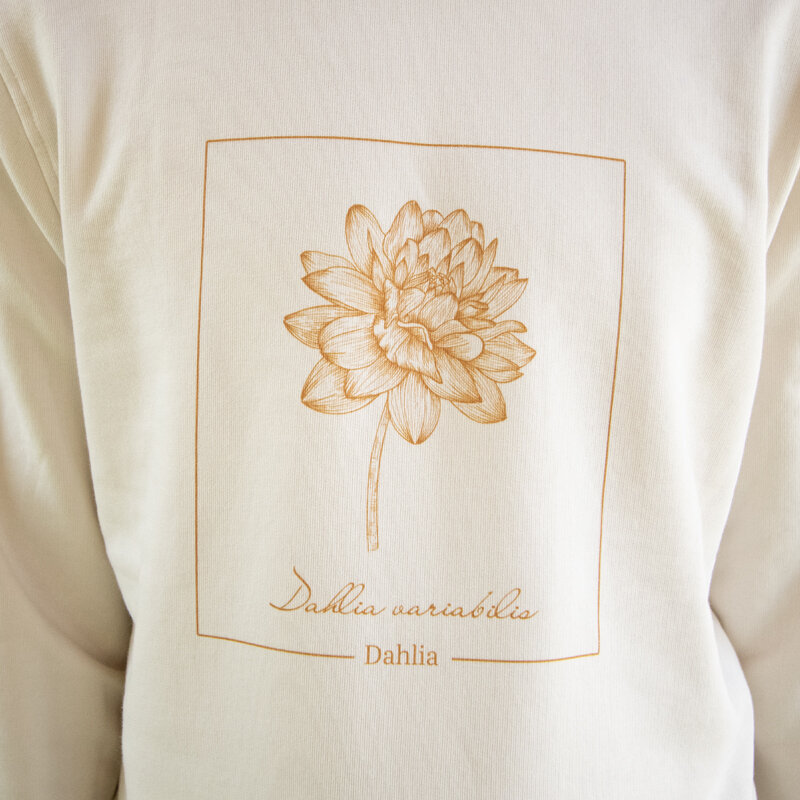 Adult sweatshirts - White mixed sweatshirt Lineaments Dahlia white, size L