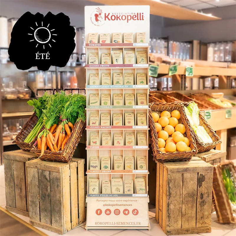 Reseller Offers - Wooden wall display with summer seeds Wooden wall display with summer seeds (10 bags / ref)