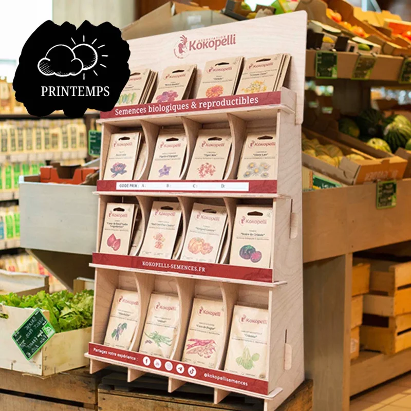 Reseller Offers - Wooden counter display with spring seeds Wooden counter display with spring seeds (15 bags / ref)