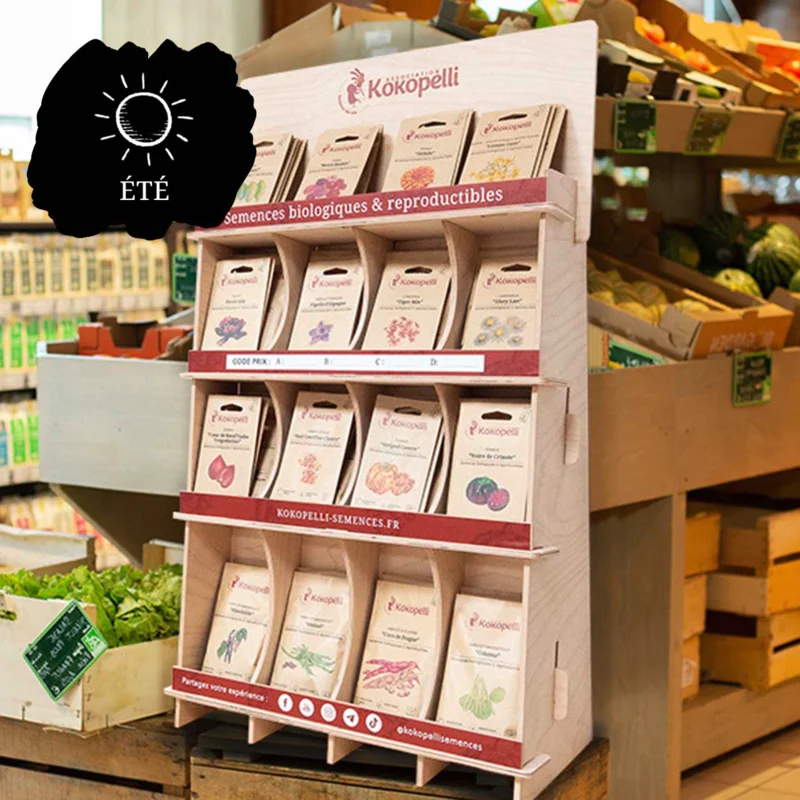 Reseller Offers - Wooden counter display with summer seeds Wooden counter display with summer seeds (5 bags / ref)