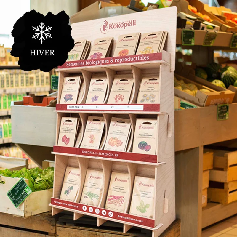 Reseller Offers - Wooden counter display with autumn seeds Wooden counter display with winter seeds (5 bags / ref)