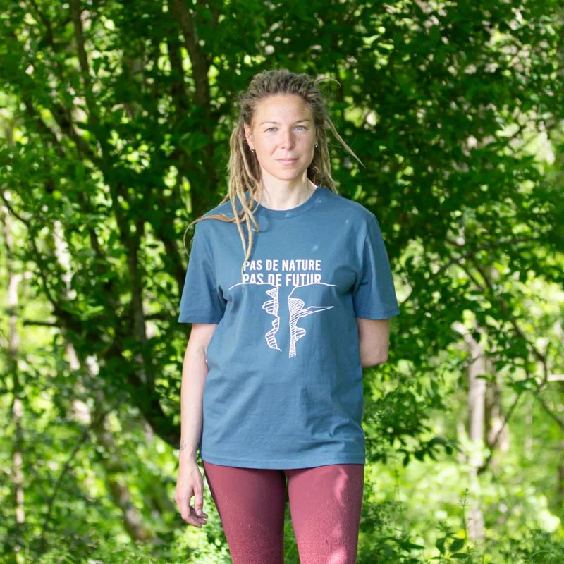 Adult T-Shirts - Mixed Militant T-shirt "No nature" petrol blue Militant mixed T-shirt "Pas de nature" petrol blue size L